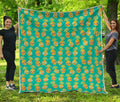 Pineapple Emoji Pattern Print Quilt