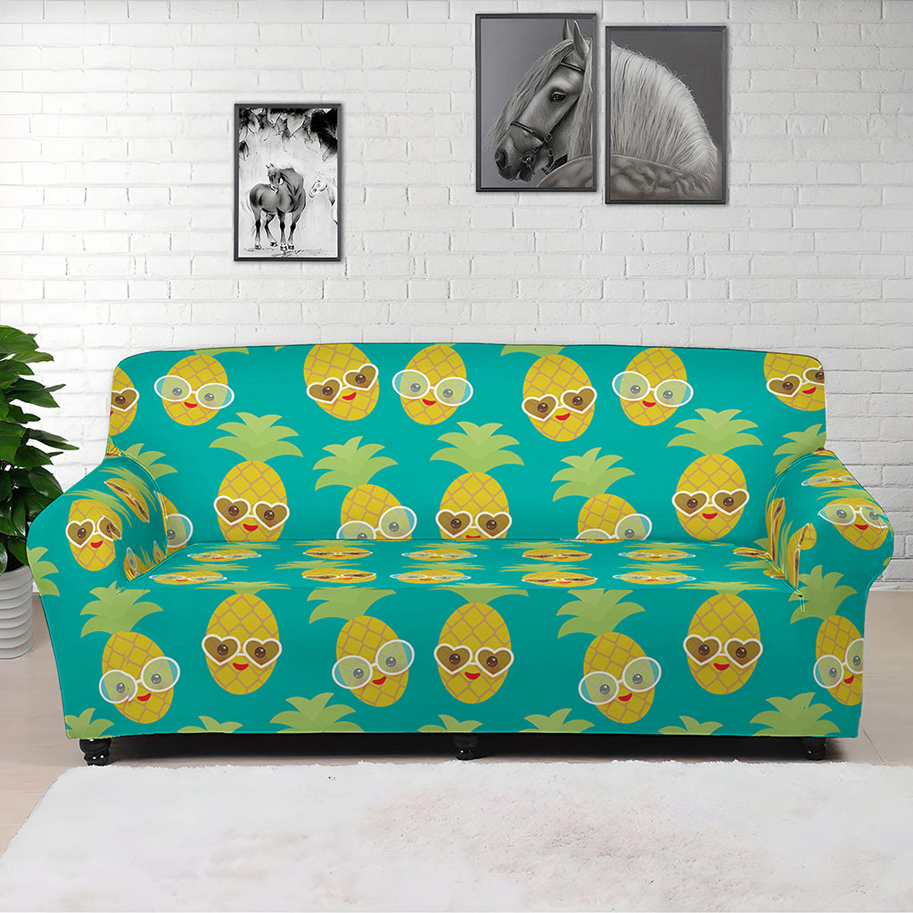 Pineapple Emoji Pattern Print Sofa Cover