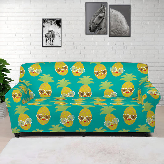 Pineapple Emoji Pattern Print Sofa Cover