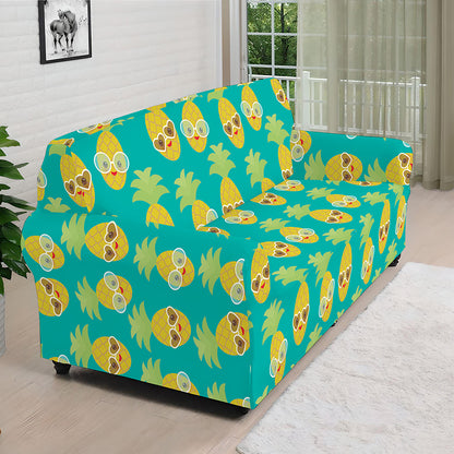 Pineapple Emoji Pattern Print Sofa Cover