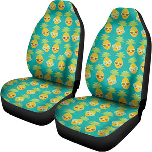 Pineapple Emoji Pattern Print Universal Fit Car Seat Covers