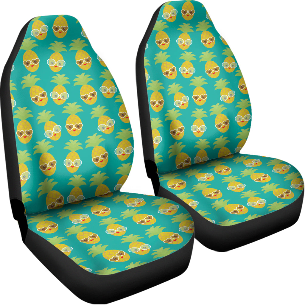 Pineapple Emoji Pattern Print Universal Fit Car Seat Covers