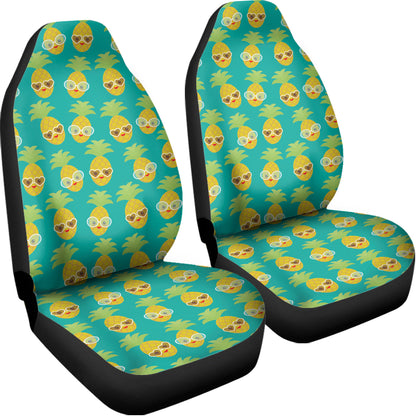 Pineapple Emoji Pattern Print Universal Fit Car Seat Covers