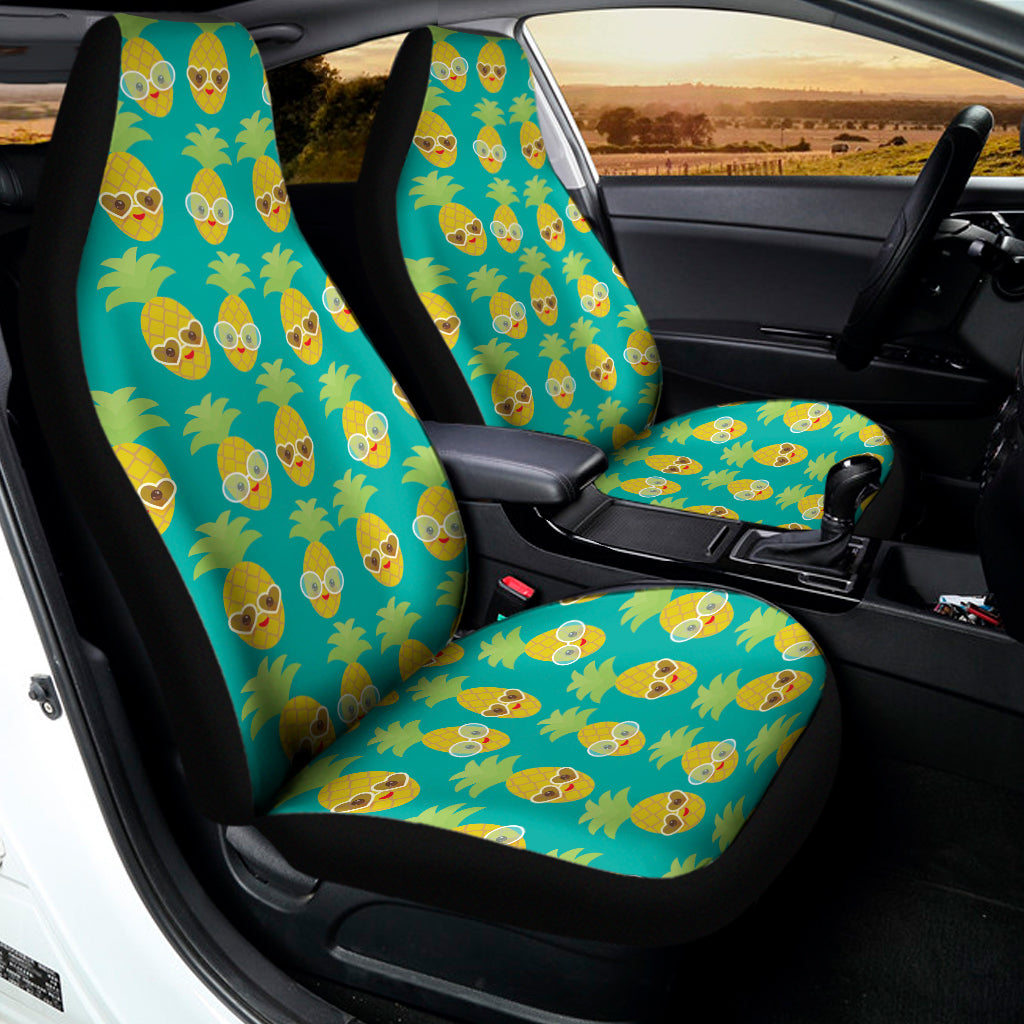 Pineapple Emoji Pattern Print Universal Fit Car Seat Covers