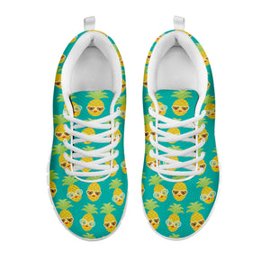 Pineapple Emoji Pattern Print White Sneakers