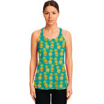 Pineapple Emoji Pattern Print Women's Racerback Tank Top