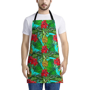 Pineapple Hibiscus Hawaii Pattern Print Apron