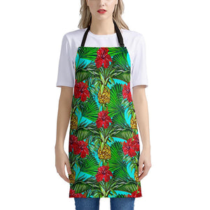 Pineapple Hibiscus Hawaii Pattern Print Apron