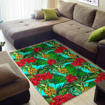Pineapple Hibiscus Hawaii Pattern Print Area Rug GearFrost