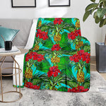 Pineapple Hibiscus Hawaii Pattern Print Blanket
