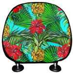 Pineapple Hibiscus Hawaii Pattern Print Car Headrest Covers