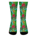 Pineapple Hibiscus Hawaii Pattern Print Crew Socks