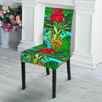 Pineapple Hibiscus Hawaii Pattern Print Dining Chair Slipcover