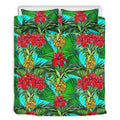 Pineapple Hibiscus Hawaii Pattern Print Duvet Cover Bedding Set
