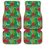 Pineapple Hibiscus Hawaii Pattern Print Front and Back Car Floor Mats
