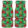 Pineapple Hibiscus Hawaii Pattern Print Front and Back Car Floor Mats