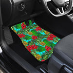 Pineapple Hibiscus Hawaii Pattern Print Front and Back Car Floor Mats