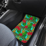 Pineapple Hibiscus Hawaii Pattern Print Front and Back Car Floor Mats