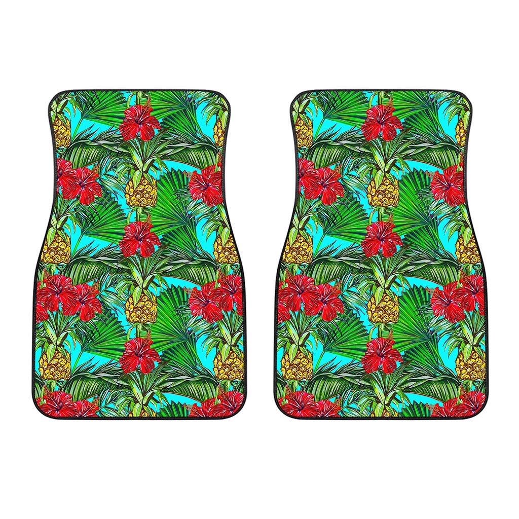 Pineapple Hibiscus Hawaii Pattern Print Front Car Floor Mats