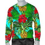 Pineapple Hibiscus Hawaii Pattern Print Men's Crewneck Sweatshirt GearFrost
