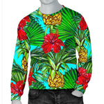 Pineapple Hibiscus Hawaii Pattern Print Men's Crewneck Sweatshirt GearFrost