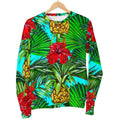 Pineapple Hibiscus Hawaii Pattern Print Men's Crewneck Sweatshirt