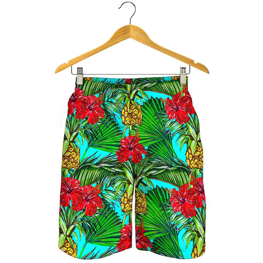 Pineapple Hibiscus Hawaii Pattern Print Men's Shorts