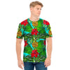 Pineapple Hibiscus Hawaii Pattern Print Men's T-Shirt