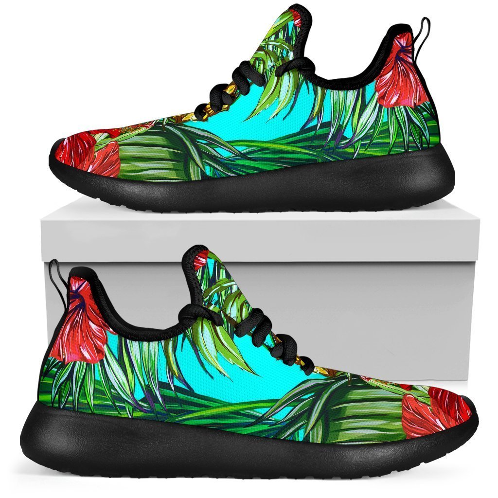 Pineapple Hibiscus Hawaii Pattern Print Mesh Knit Shoes GearFrost