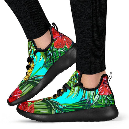 Pineapple Hibiscus Hawaii Pattern Print Mesh Knit Shoes GearFrost