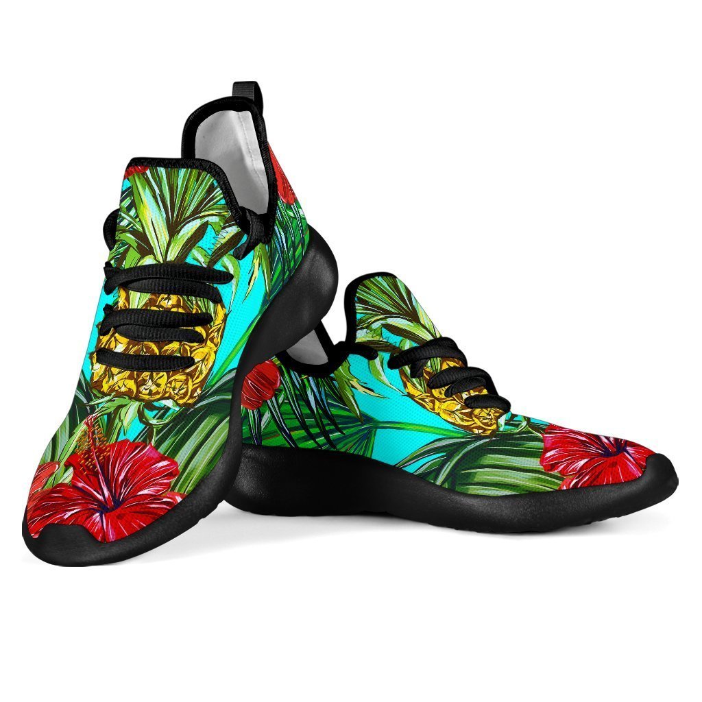 Pineapple Hibiscus Hawaii Pattern Print Mesh Knit Shoes GearFrost