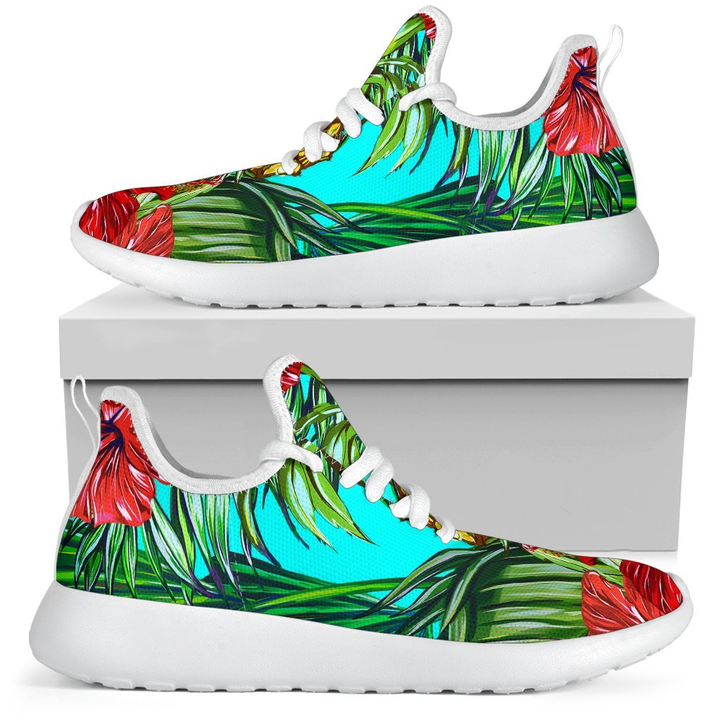 Pineapple Hibiscus Hawaii Pattern Print Mesh Knit Shoes GearFrost