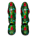 Pineapple Hibiscus Hawaii Pattern Print Muay Thai Shin Guards