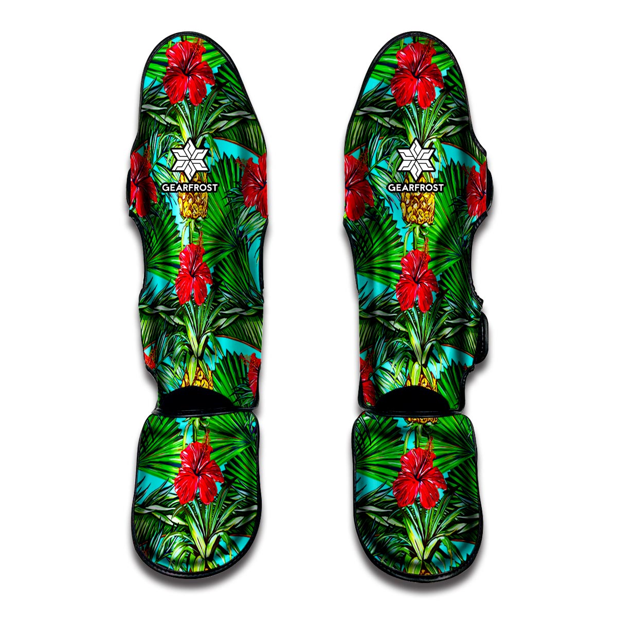Pineapple Hibiscus Hawaii Pattern Print Muay Thai Shin Guard