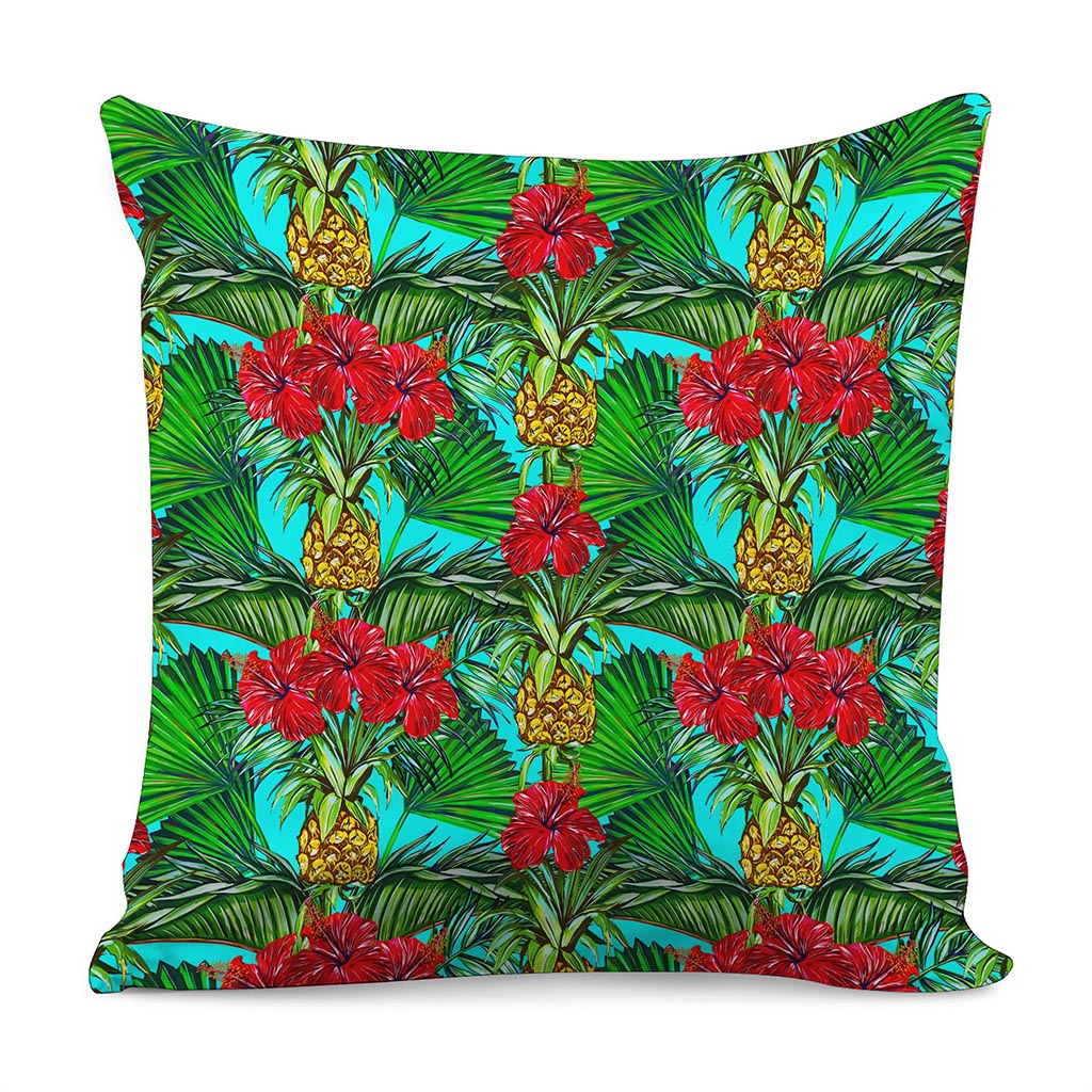 Pineapple Hibiscus Hawaii Pattern Print Pillow Cover