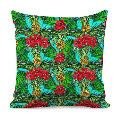 Pineapple Hibiscus Hawaii Pattern Print Pillow Cover