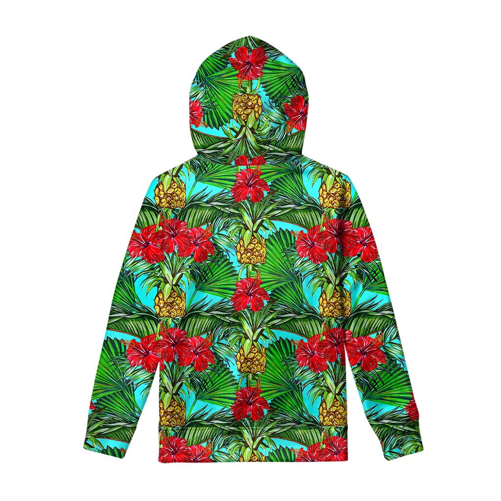 Pineapple Hibiscus Hawaii Pattern Print Pullover Hoodie