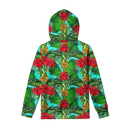 Pineapple Hibiscus Hawaii Pattern Print Pullover Hoodie