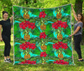 Pineapple Hibiscus Hawaii Pattern Print Quilt