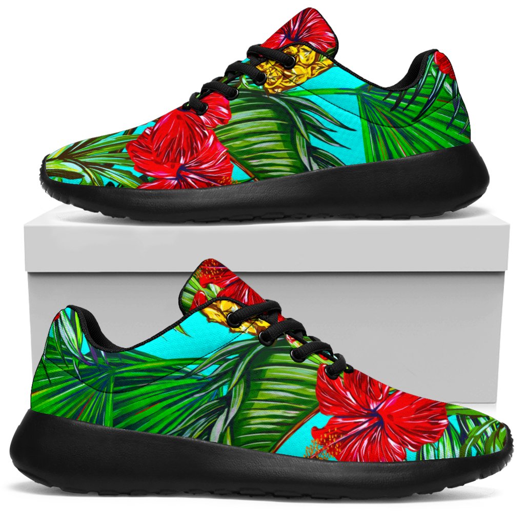 Pineapple Hibiscus Hawaii Pattern Print Sport Shoes GearFrost