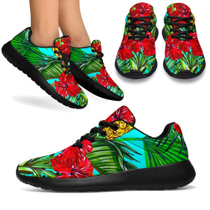 Pineapple Hibiscus Hawaii Pattern Print Sport Shoes GearFrost