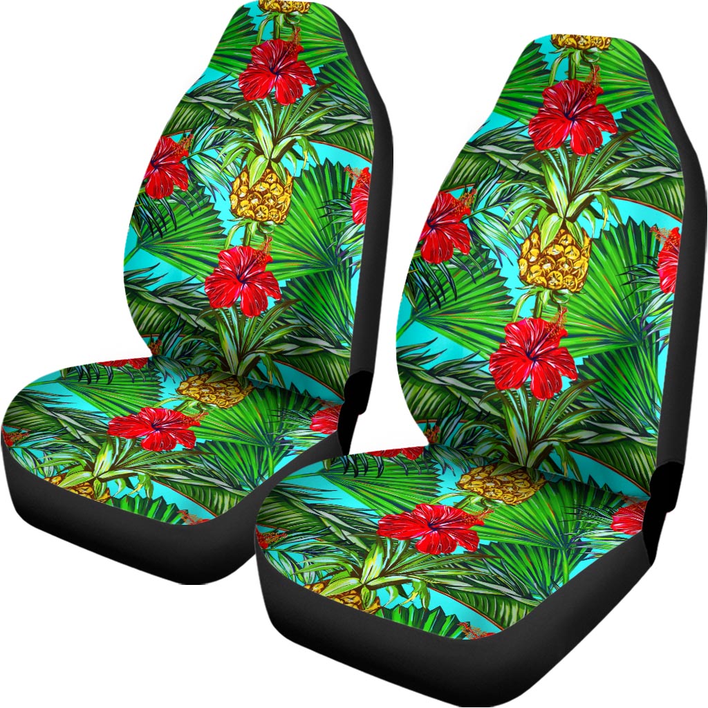 Pineapple Hibiscus Hawaii Pattern Print Universal Fit Car Seat Covers