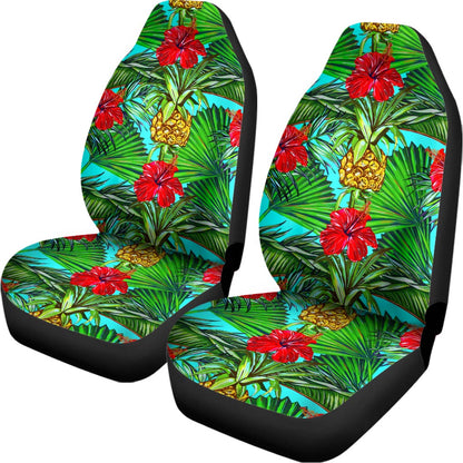 Pineapple Hibiscus Hawaii Pattern Print Universal Fit Car Seat Covers
