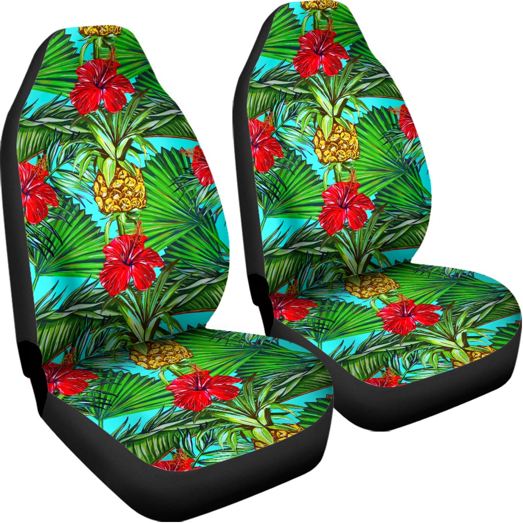 Pineapple Hibiscus Hawaii Pattern Print Universal Fit Car Seat Covers