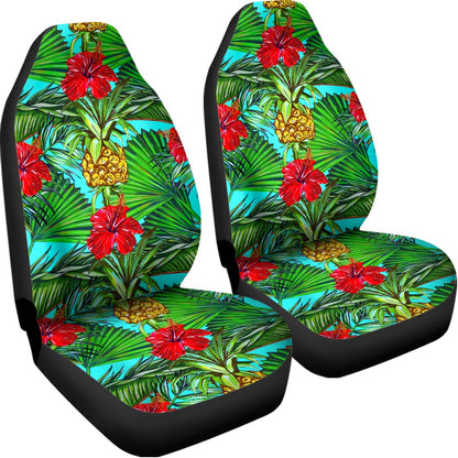 Pineapple Hibiscus Hawaii Pattern Print Universal Fit Car Seat Covers