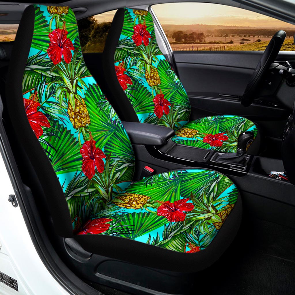 Pineapple Hibiscus Hawaii Pattern Print Universal Fit Car Seat Covers