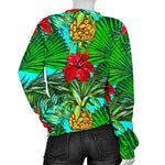 Pineapple Hibiscus Hawaii Pattern Print Women's Crewneck Sweatshirt GearFrost