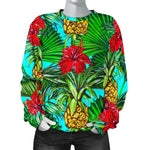 Pineapple Hibiscus Hawaii Pattern Print Women's Crewneck Sweatshirt GearFrost