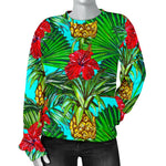 Pineapple Hibiscus Hawaii Pattern Print Women's Crewneck Sweatshirt GearFrost