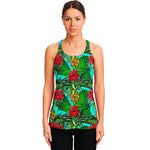 Pineapple Hibiscus Hawaii Pattern Print Women's Racerback Tank Top